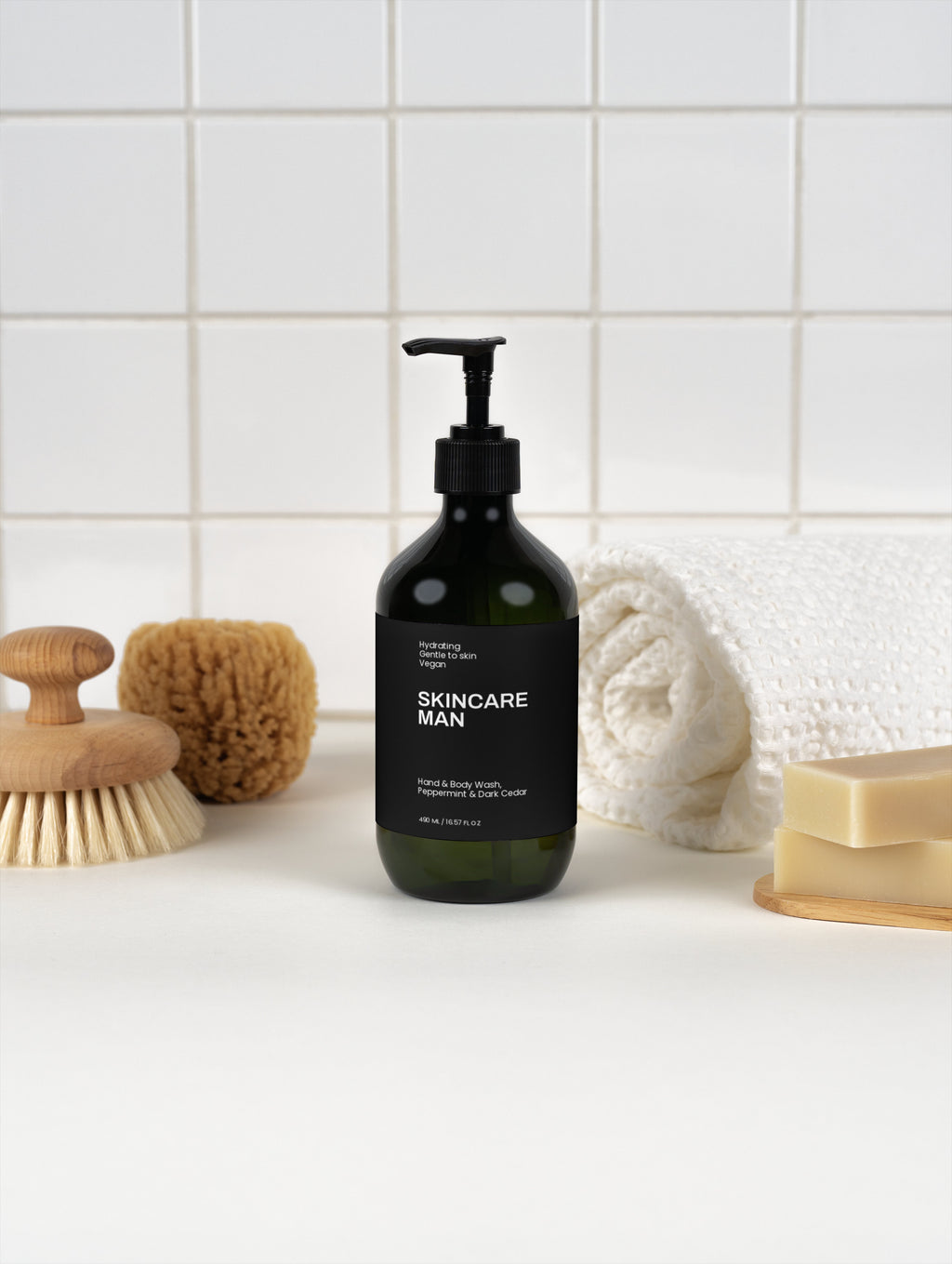 Hand & Body Wash, Peppermint & Dark Cedar
